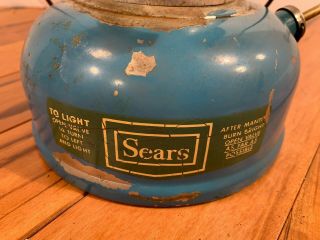 Vintage Blue Pyrex 1968 Sears Coleman Gas Lantern Model 476.  72213 No.  72227 3