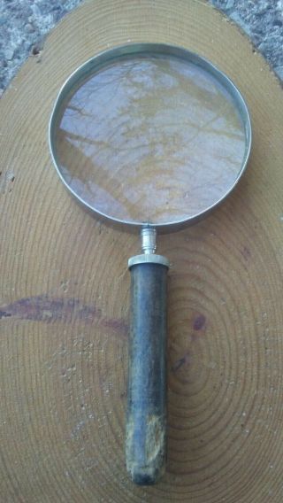 Antique Atco Wood Handle Magnifying Glass Made In France.