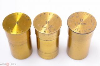 ✅ Zeiss A,  D & H Immersion Lens Canisters Antique Brass Microscope Cases C.  1900