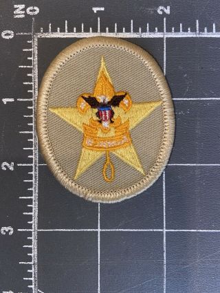 Vintage Boy Scouts of America BSA Star Rank Patch Insignia Emblem Badge Tan 2