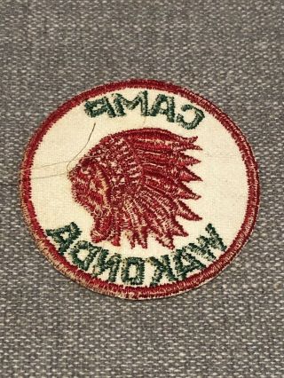 Vintage 1950s CAMP WAKONDA Boy Scout PATCH BSA Indian Head Uniform Badge 2