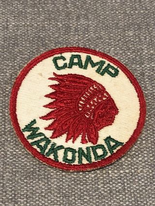 Vintage 1950s CAMP WAKONDA Boy Scout PATCH BSA Indian Head Uniform Badge 3