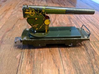 Marx Prewar Tin Army Anti Aircraft Gun W/original Bullet,  Good Vintage