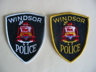 (2) Rare Old Style Patches Of The Windsor Police.  Ontario,  Canada