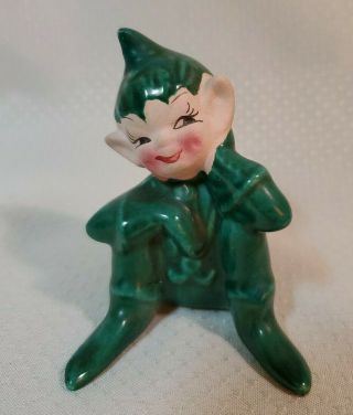 For Caneel 63 Only Vintage Gilner Ceramic Green Pixie Elf