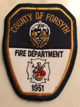 Vintage County Of Forsyth Nc Fire Department Sew On Patch North Carolina Winston