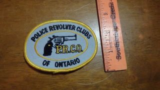 Ontario Canada P.  R.  C.  O.  Police Revolver Clubs Obsolete Patch Bx G 46