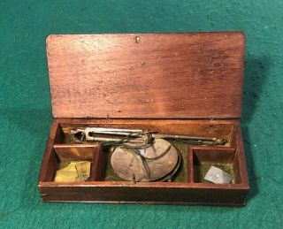 Antique Traveling Coin Balance Scale With Weights Grains Ewr 179 Apothecary