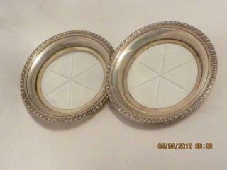 8 Vintage Sterling Silver Coasters Art Deco 1920s/30s Edge Rope Pattern