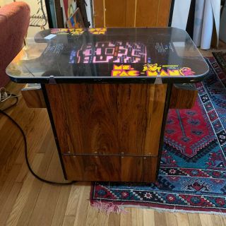 Ms Pac - Man Arcade Machine Cocktail Table By Midway 1980 - See Video - Pacman