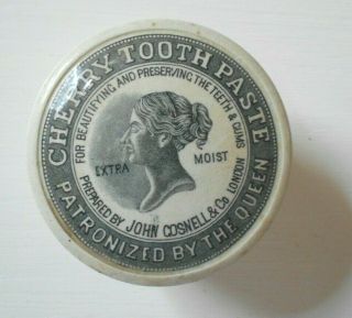 Antique John Cosnell Cherry Tooth Paste Jar And Lid Titanic Era
