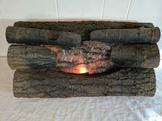 Vintage Faux Rolling Fire Electric Motion Holiday Fire Place Logs Look