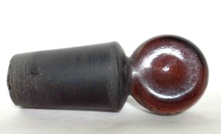 Antique Amber Brown Glass Apothecary Bottle Stopper 3 