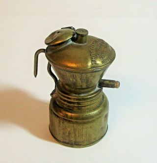 Antique Baldwin Miners Carbide Lamp Brass Light Patents 1900 & 1906