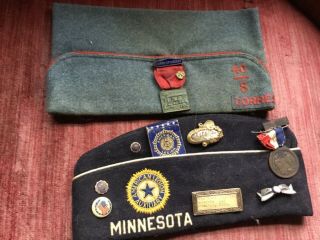American Legion And 8/40 Veterans Ww1 Hats And Medal Sterling Silver Wwi 1920s