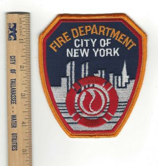 City Of York Ny Fire Dept.  Fdny Shoulder Patch 4 " Wide × 4.  5 " Tall -