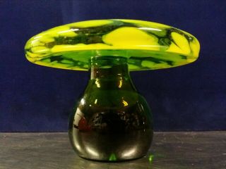 Vintage Blenko Studio Art Glass Mushroom,  Jumbo 5 - 1/2 