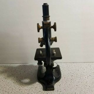 Antique Spencer Buffalo Scientific Microscope Brass Metal 3 Lenses Steampunk 2