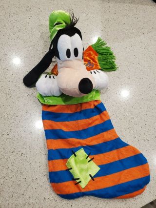 Disney Parks Goofy Plush Christmas Stocking 23 " Long Euc Wdw Exclusive Awesome G