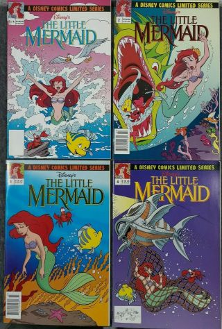 The Little Mermaid 1 - 4 Limited Series 1992 Disney Comic Books Near
