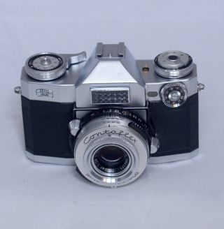 German Zeiss Ikon Contaflex Vintage Slr Film Camera Tessar 50mm F/2.  8 Lens