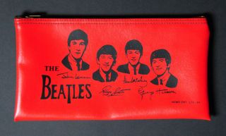 Beatles,  Vintage Pencil Case / Clutch Purse With Zipper,  John Lennon,  Nems