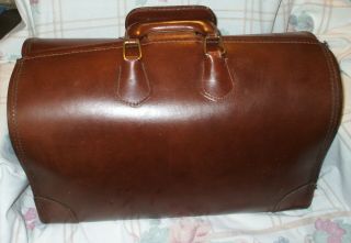 Vintage Leather Doctor Bag Satchel Brown Large Case Tote 18 L X 11 H X 9 W
