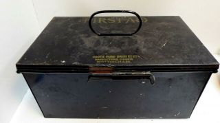 Antique Boots Pure Drug Company First Aid Tin Nottingham Metal Box Cabinet