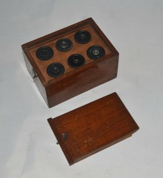 6 X Eyepieces In Case For Brass Microscope.