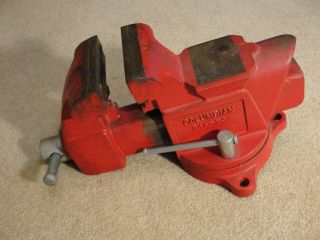 Vintage Columbian D44 M3 4 " Bench Vise With Swivel Base Usa Unrestored