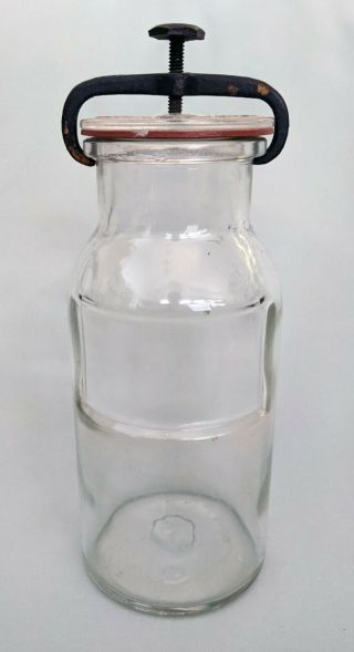 Antique Wheaton Apothecary Products Glass Jar - Screw Clamp Top
