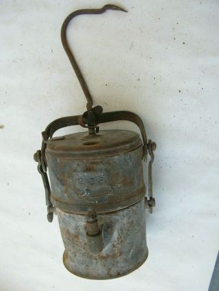 Old German Vintage Acetylene Gas Lantern Carbide Miners Lamp Mining Light