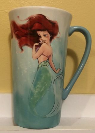 Disney Store Art Of Ariel Little Mermaid 20 Oz Retired Latte Coffee Cup Mug