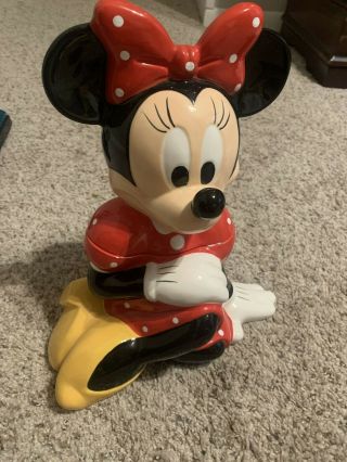 Retired Walt Disney Minnie Mouse Cookie Jar,  Treasure Craft,  Red Polka Dot Dress