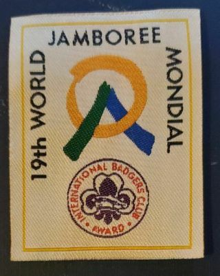 1999 (19th) World Jamboree International Badgers Club Award Patch