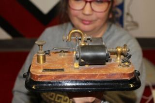 Antique Vintage J.  H.  Bunnell Telegraph Morse Code Key Sounder