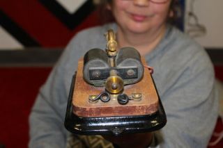 Antique Vintage J.  H.  Bunnell Telegraph Morse Code Key Sounder 2