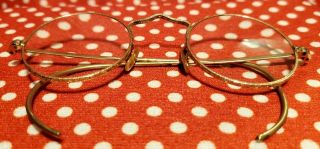 Vintage Antique 14k Bausch & Lomb Eyeglasses Decorative Round Frames Gold Pads