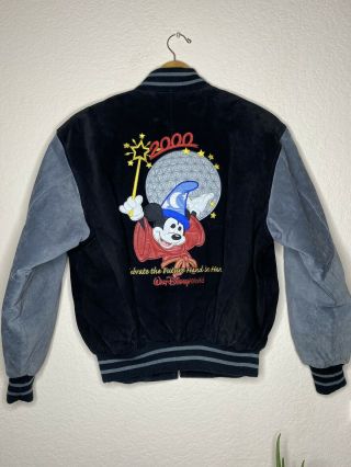 Walt Disney World Cast Member Millennium Jacket 2000 S Suede Black Gray Rare