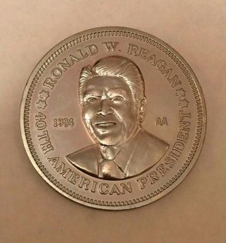 Ronald W Reagan 40th President 1984 Aa Silver Commemorative Coin Double Eagle