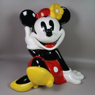Vintage Disney Minnie Mouse Ceramic Cookie Jar By Treasure Craft