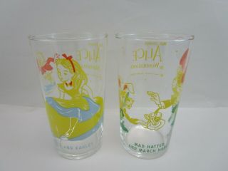 Vtg Walt Disney Alice In Wonderland&eaglet,  Mad Hatter&march Hare Drinking Glass