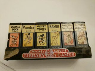 Vintage 1946 Disney Mickey Mouse Library Of Games Mini - Books