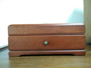 Vintage Thorens Wooden Music Box Button Stopper W Instruction Sheet Switzerland