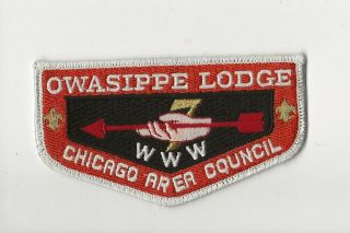 Owasippe Oa Lodge 7 - S ? Flap - White Border - Boy Scout Bsa G&w/1 - 25