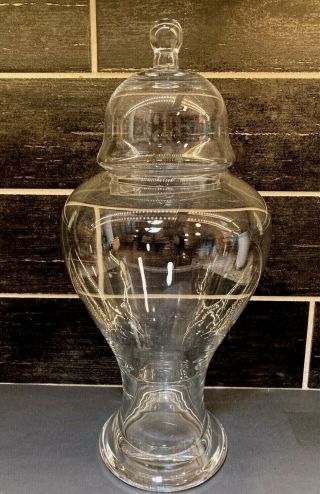 Vtg 16 " Large Clear Glass Drug Store Candy Apothecary Jar