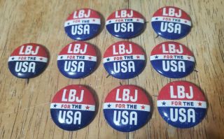 1964 Lbj For The Usa Lyndon B Johnson Presidential Campaign Political Pin Button