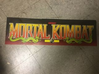 Mortal Kombat Marquee,  25 3/4 " X 8 ",  Midway Mfg.  1992