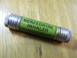 Rare 40s Benzedrine Amphetamine Inhaler Smith Kline French Lab Physicians Sample