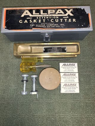 Allpax Extension Gasket Cutter Tool 18 Razor Blades & Case Vintage